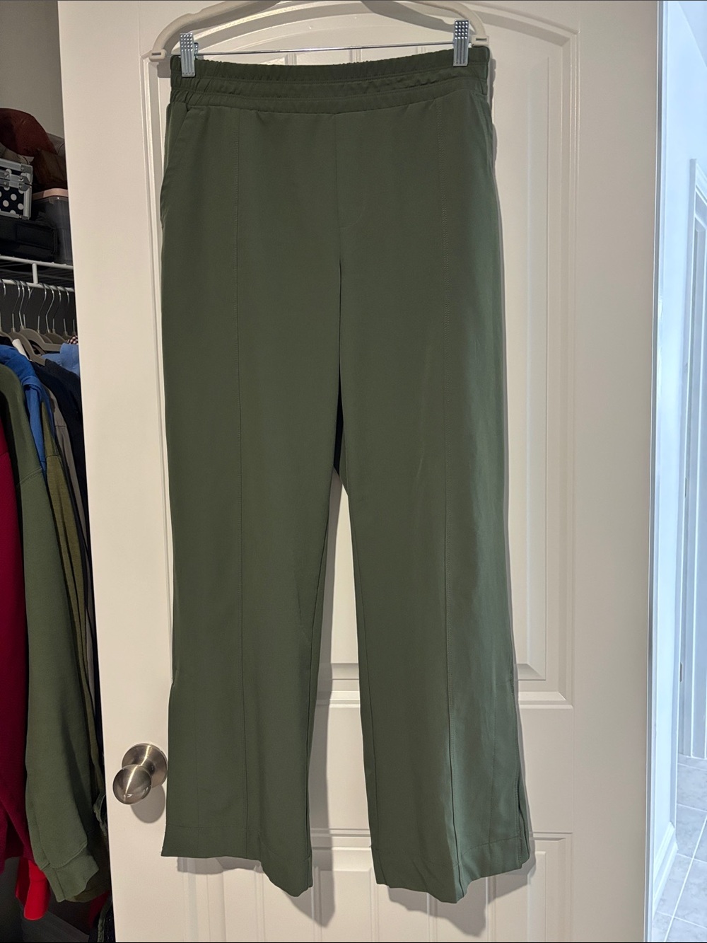Women’s Olive Green Elastic Waist Pants